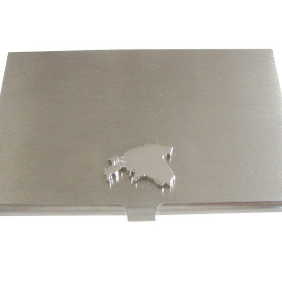 invest estonia luggage tag / business card holder - Brand  Estonia Map Shape Business Card Holder